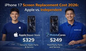 iPhone 17 screen replacement cost 2026 comparison Apple vs independent repair