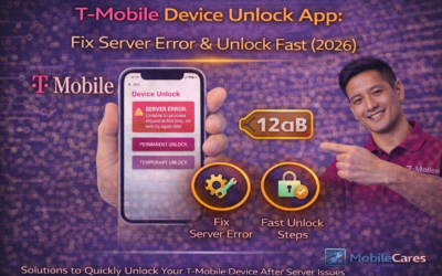 "Troubleshooting server error on T-Mobile network unlock settings."