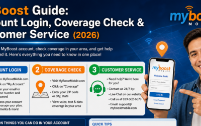 Interface of MyBoost app showing coverage map and customer support options.